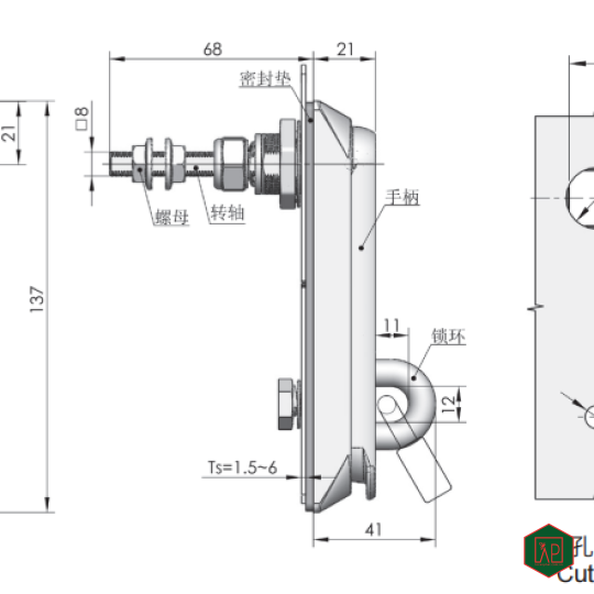 KHÓA TỦ ĐIỆN MS860-1 INOX 304 - SHENGJIU   