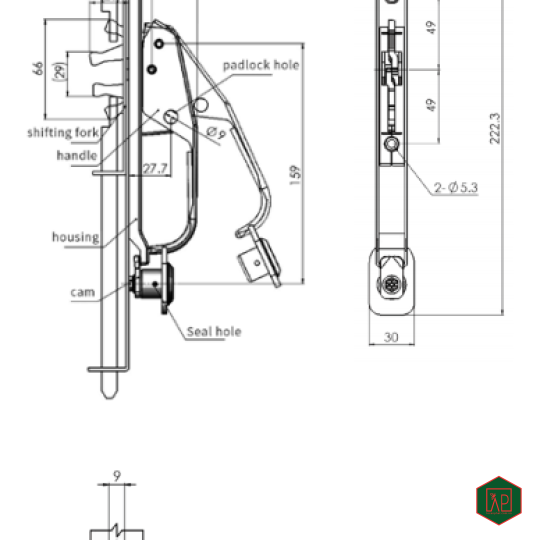 KHÓA TỦ ĐIỆN MS887-3F - SHENGJIU  
