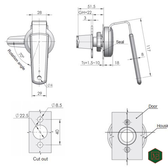 KHÓA TỦ ĐIỆN MS812-1 - SHENGJIU
