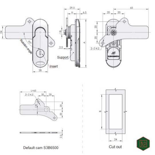 KHÓA TỦ ĐIỆN MS843-1A - SHENGJIU