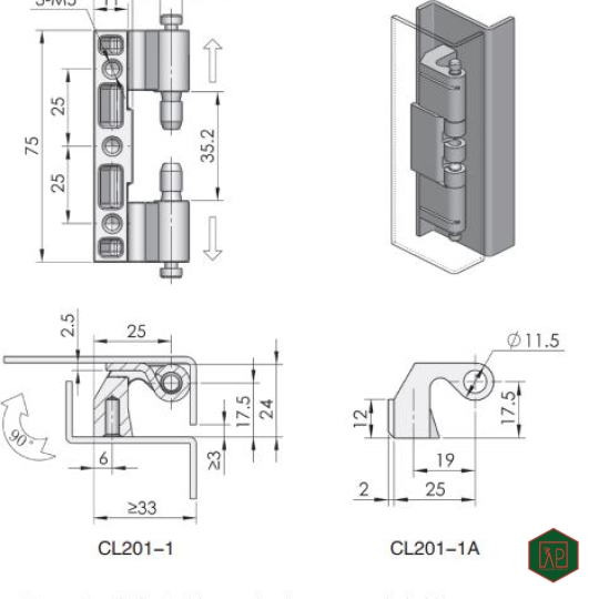 BẢN LỀ CL201-1 - SHENGJIU 