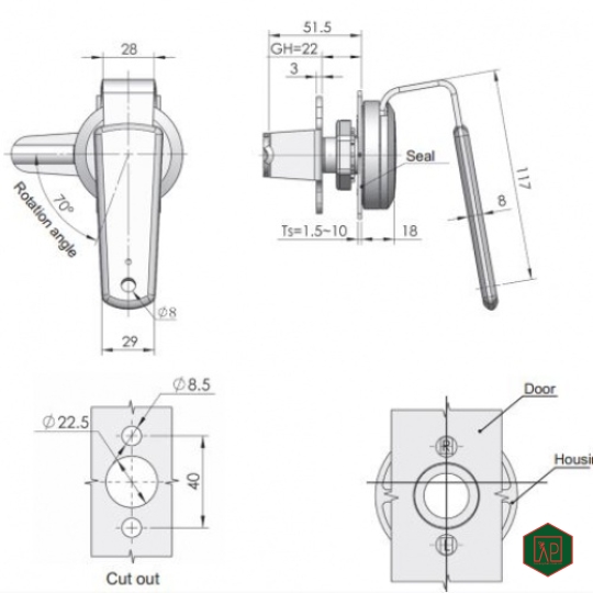 KHÓA TỦ ĐIỆN MS812 - SHENGJIU