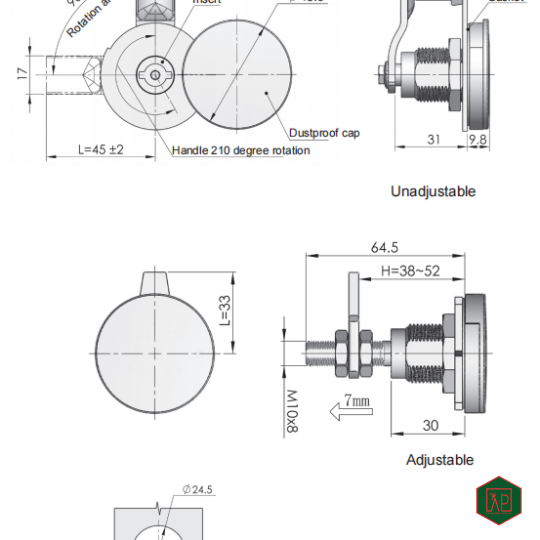 KHÓA TỦ ĐIỆN MS823-2- SHENGJIU