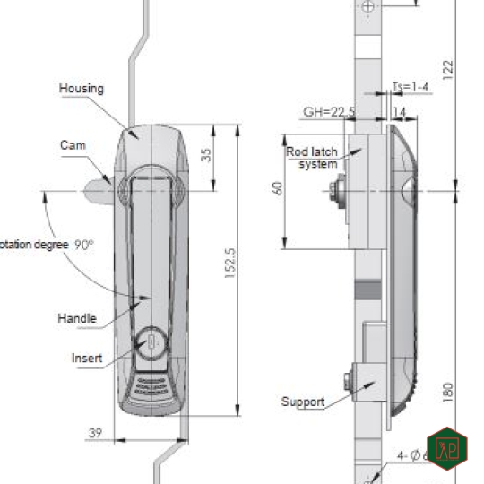 KHÓA TỦ ĐIỆN MS828-8 - SHENGJIU