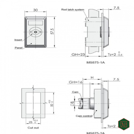 KHÓA TỦ ĐIỆN MS875-1A- SHENGJIU