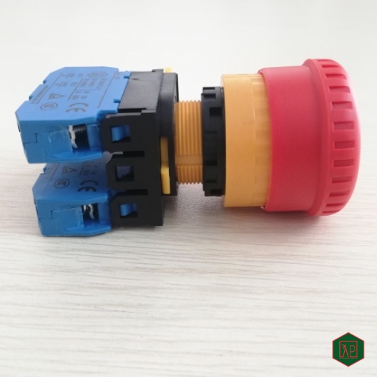 NÚT DỪNG KHẨN MÀU ĐỎ TỰ GIỮ Ø22 2NO 24VDC 240VAC