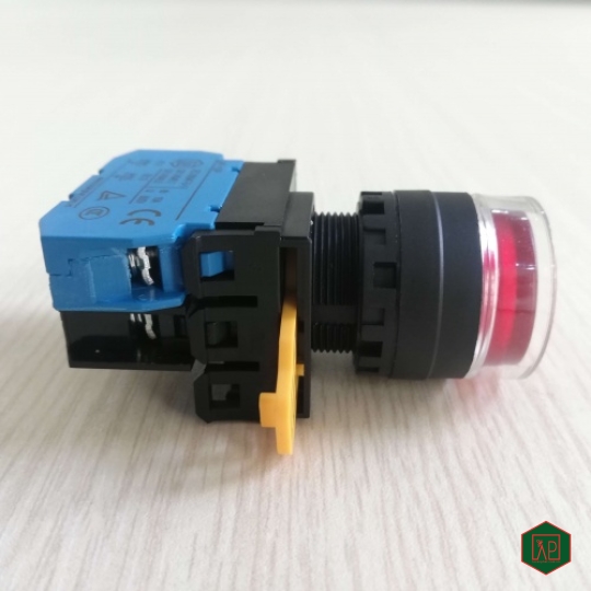 NÚT NHẤN NHẢ 1NO Ø22 CÓ ĐÈN LED AC/DC - MÀU ĐỎ 