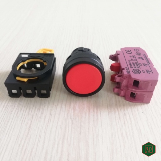 NÚT NHẤN NHẢ 2NC Ø22 24VDC, 220VAC - MÀU ĐỎ