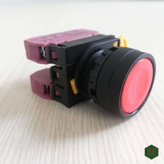 NÚT NHẤN NHẢ 2NC Ø22 24VDC, 220VAC - MÀU ĐỎ
