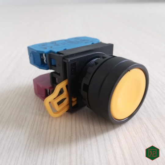NÚT NHẤN NHẢ 1NO-1NC Ø22 24VDC, 220VAC - MÀU VÀNG
