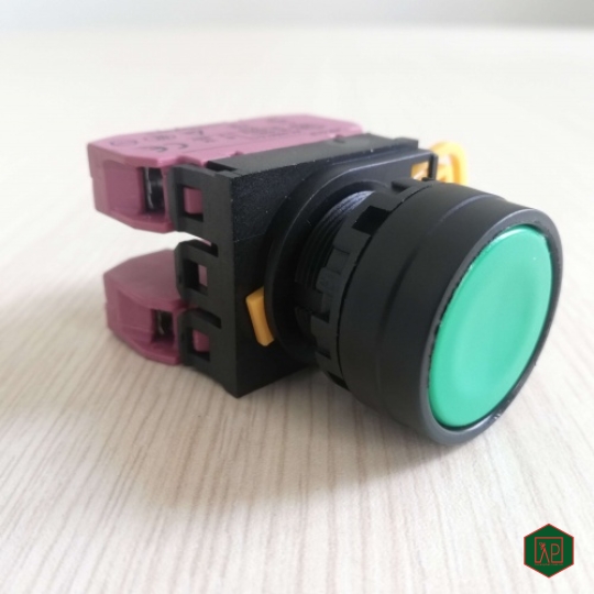 NÚT NHẤN NHẢ 2NC Ø22 24VDC, 220VAC - MÀU XANH LÁ