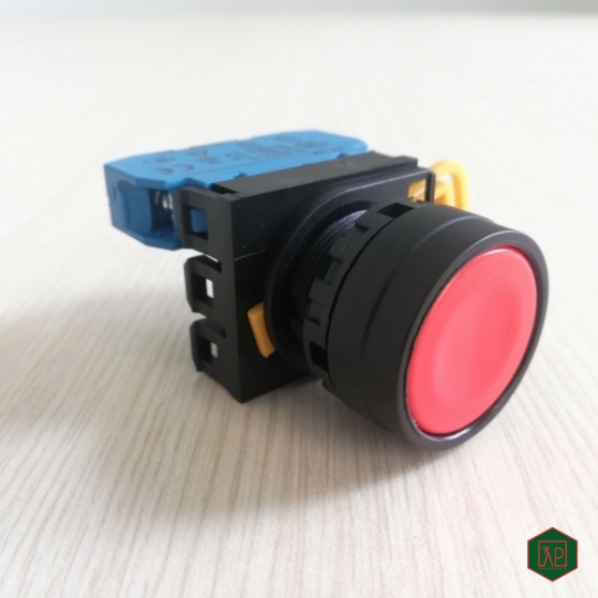 NÚT NHẤN NHẢ 1NO Ø22 24VDC, 220VAC - MÀU ĐỎ 