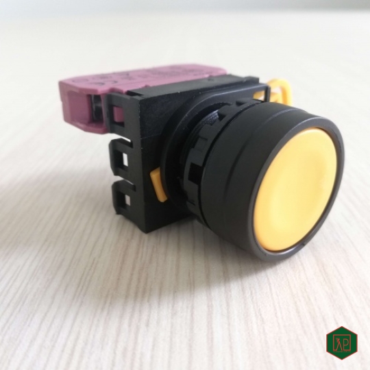 NÚT NHẤN NHẢ 1NC Ø22 24VDC, 220VAC - MÀU VÀNG