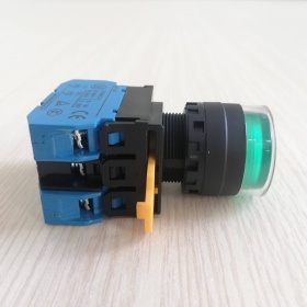 Nút nhấn nhả 2NO Ø22 có đèn Led AC/DC - Màu xanh